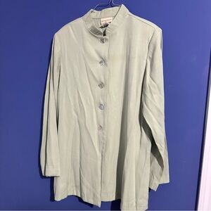 Elegant Sage Green Women's Top Jaclyn Smith VTG Church Blouse & Pant Set Grandma